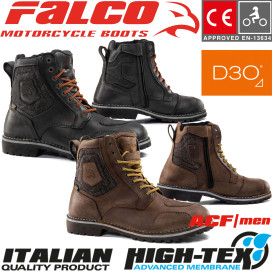 Falco motorcycle boots RANGER 2 waterproof leather Goodyear sole CE with D3O protectors