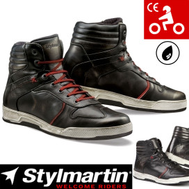 Stylmartin Motorcycle Shoes IRON leather sneaker waterproof with CE and ankle protectors