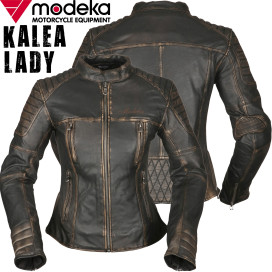 Modeka leather jacket KALEA LADY for women in a retro look with quilting ventilation and protectors