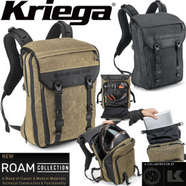 Kriega backpack ROAM 34 Roland Sands design motorcycle laptop compartment waterproof