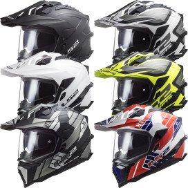 LS2 enduro helmet MX701 EXPLORER HPFC with sun visor and Max Vision Pinlock