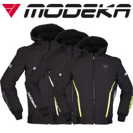 Modeka softshell hoodie CLARKE SPORT motorcycle jacket waterproof CE A with protectors and thermal lining