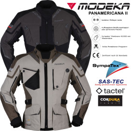 Modeka motorcycle jacket PANAMERICANA II 2 Sympatex Cordura Tactel CE AA with SAS-TEC full protectors