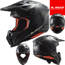 LS2 cross helmet MX703 X-Force Carbon Premium off-road helmet with double-D closure and long helmet peak