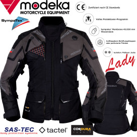 Modeka motorcycle jacket PANAMERICANA II 2 LADY for women with Sympatex Cordura CE AA SAS-TEC protectors