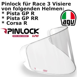 AGV Pinlock Race 3 for helmets Pista GP RR / Pista GP R / Corsa R MaxVision 120 clear
