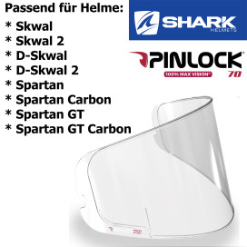 Shark Pinlock Max Vision for helmets Skwal 1 & 2 / D-Skwal 1 & 2 / Spartan / Spartan GT / Spartan Carbon / Spartan GT Carbon