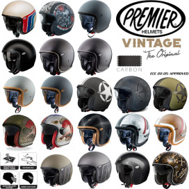 Premier Open Face Helmet VINTAGE Retro Classic Classic Car with Sun Visor and ECE 22.05