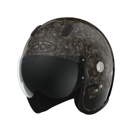 Roof jet helmet BAMBOO made of natural bamboo fibers ECE 22.06 with sun visor