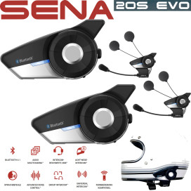 Sena motorcycle headset 20S EVO model 2022 with HD speakers Intercom Bluetooth Advanced Noise Control