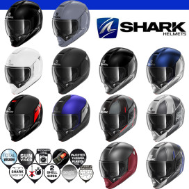 Shark modular helmet EVOJET with sun visor and dual approval as a jet and full-face helmet