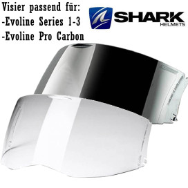 Shark visor for Evoline Series 3 & 2 & 1 and Evoline Pro Carbon
