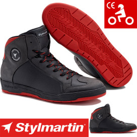 Stylmartin motorcycle shoes DOUBLE WP waterproof sneaker Idro leather CE with red sole
