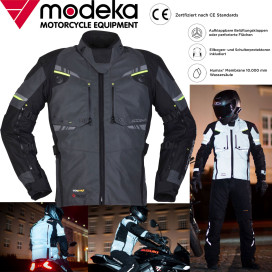 Modeka motorcycle jacket TARAN FLASH self-reflective CE AA at night waterproof Cordura with protectors
