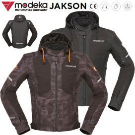 Modeka softshell motorcycle jacket JAKSON with protectors CE AA AirVent waterproof Humax Stretch