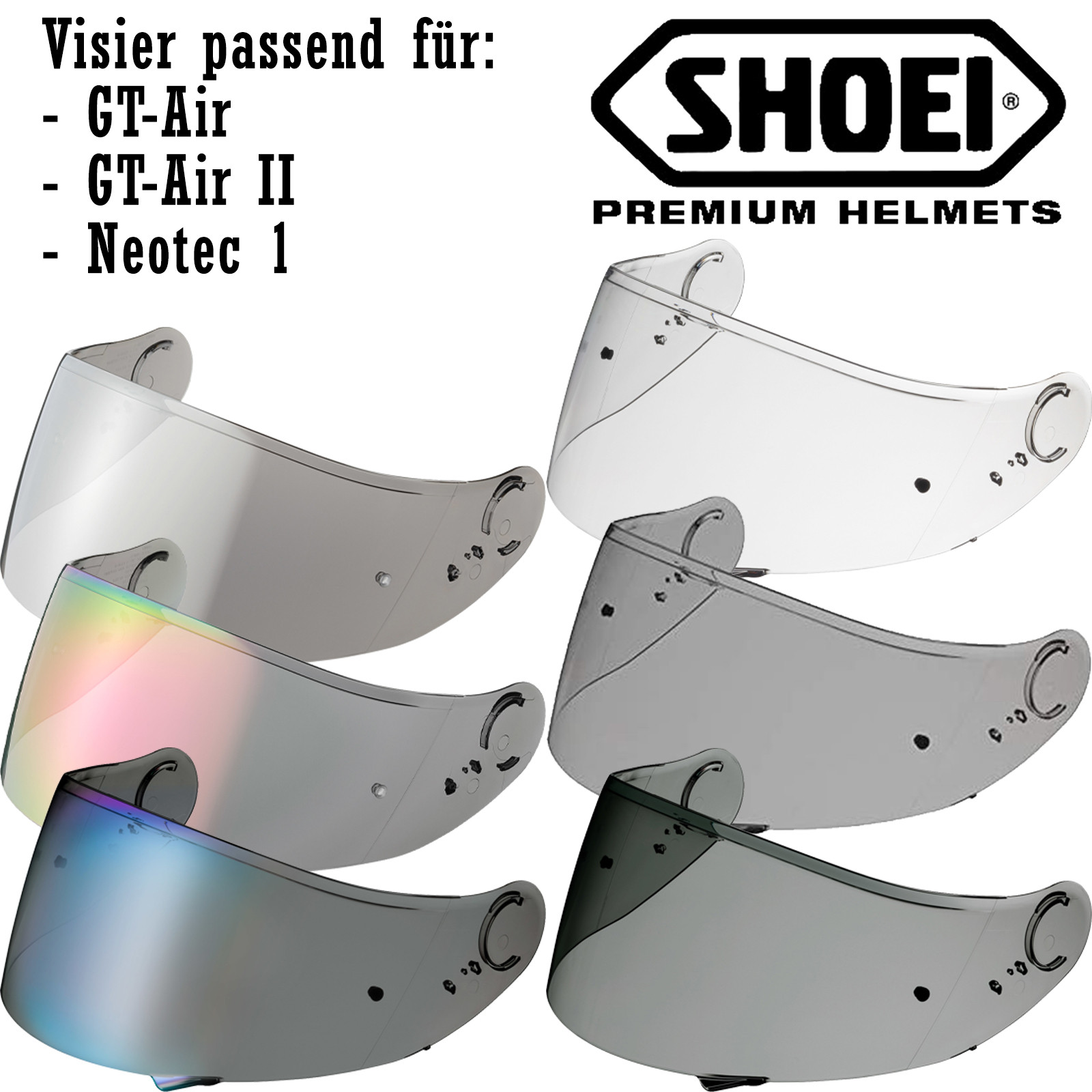 Shoei visor CNS-1 for helmets GT-Air / GT-Air II / Neotec 1 prepared for Pinlock