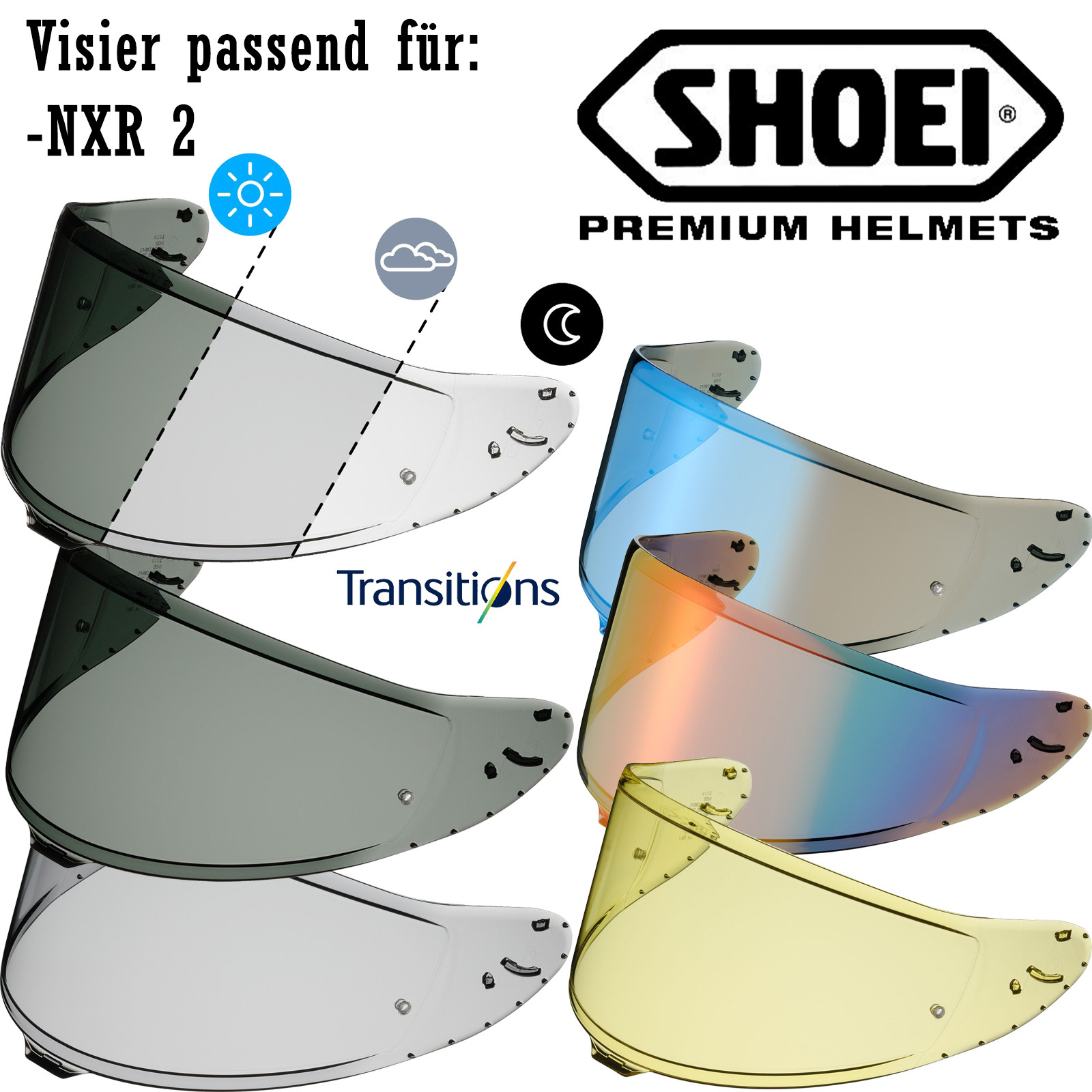 Shoei visor CWR-F2PN for helmet NXR 2  / X-SPR Pro prepared for Pinlock